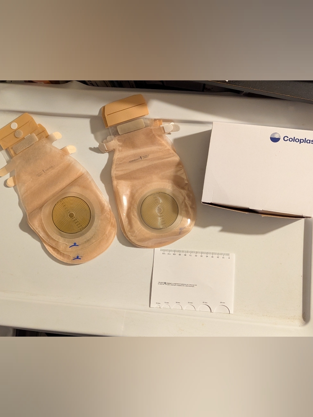Brand New 10 Coloplast 1 Piece Colostomy Pouch WIDE Outlet W/O Filter Cut 2 Fit